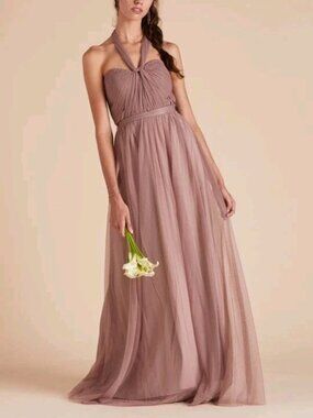 NWT Birdy Grey Christina Dress Sandy Mauve | Strapless Tulle Bridesmaid Small